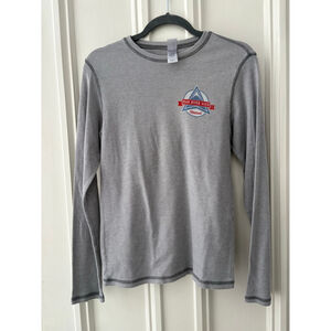 Mad River Glen mens Long Sleeve graphic Thermal long sleeve shirt S Grey Red